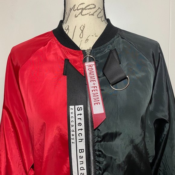 Zucca Dayz Stretch Bandages windbreaker Jacket Size S Black Red - Picture 3 of 7